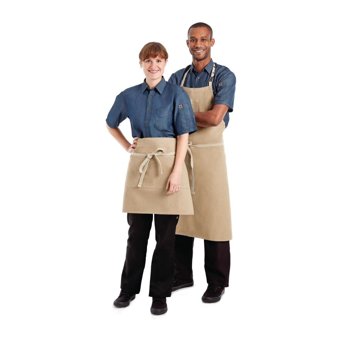 Chef Works Urban Austin Denim Bib Apron Natural