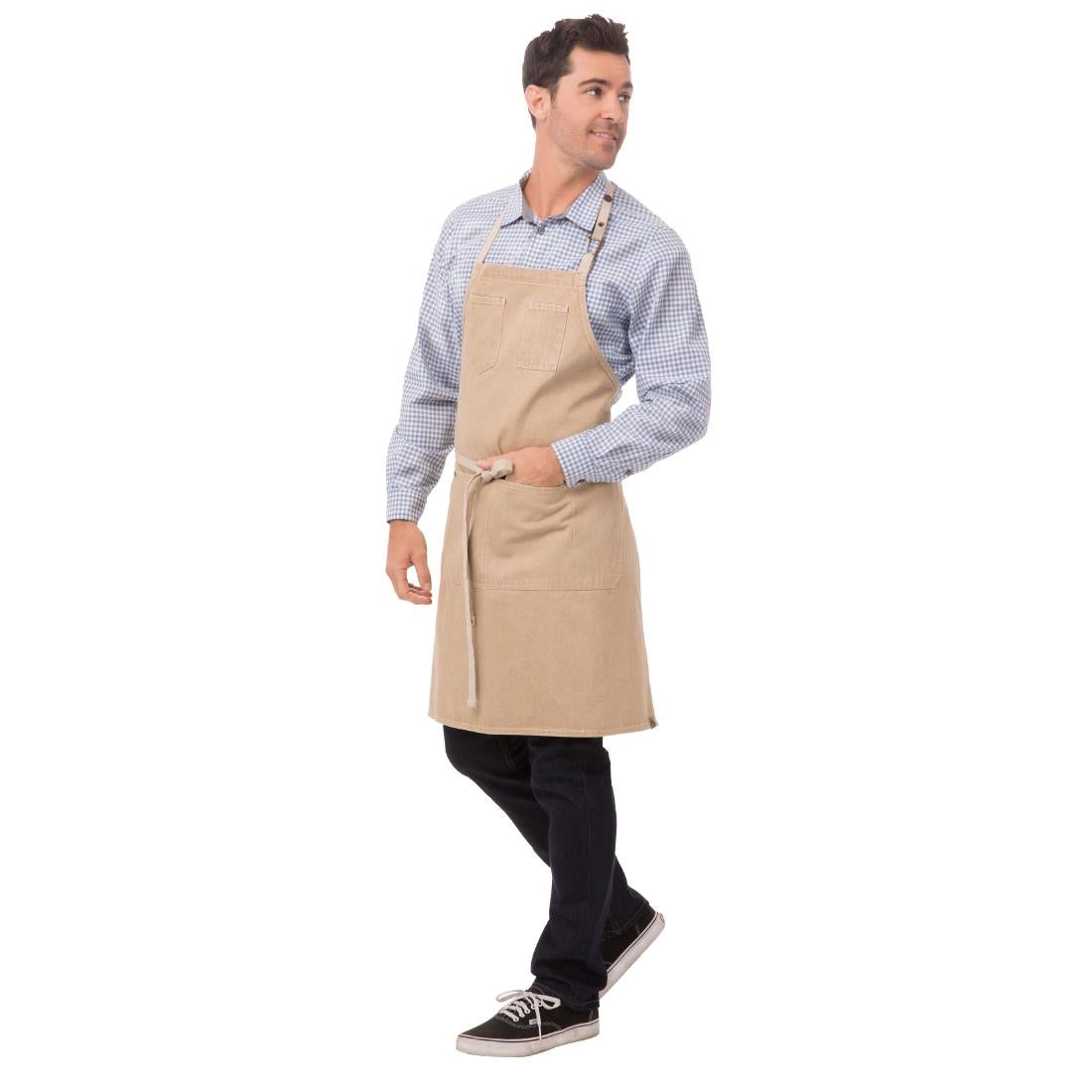 Chef Works Urban Austin Denim Bib Apron Natural