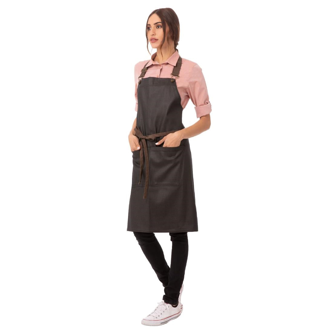 Chef Works Urban Boulder Bib Apron Black/Brown