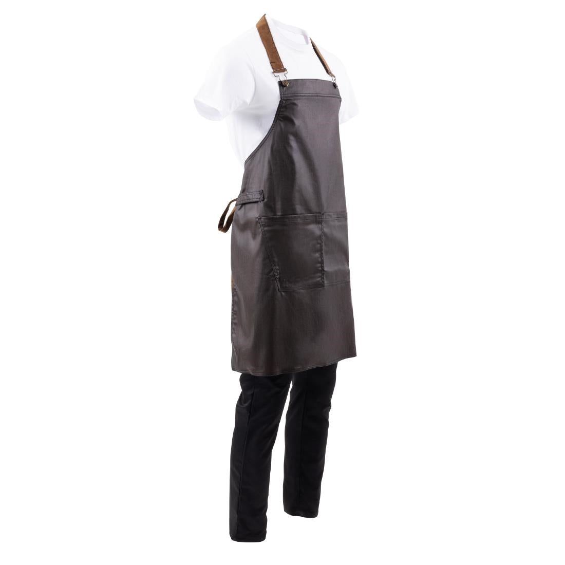 Chef Works Urban Boulder Bib Apron Black/Brown