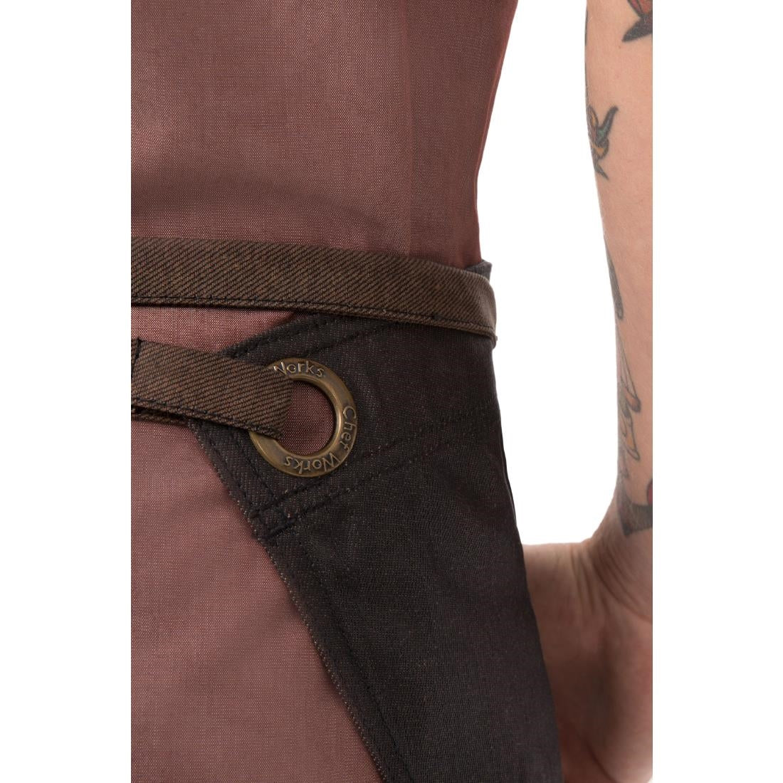 Chef Works Urban Boulder Half Bistro Apron Black/Brown