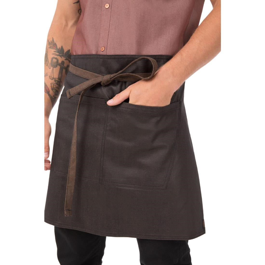 Chef Works Urban Boulder Half Bistro Apron Black/Brown