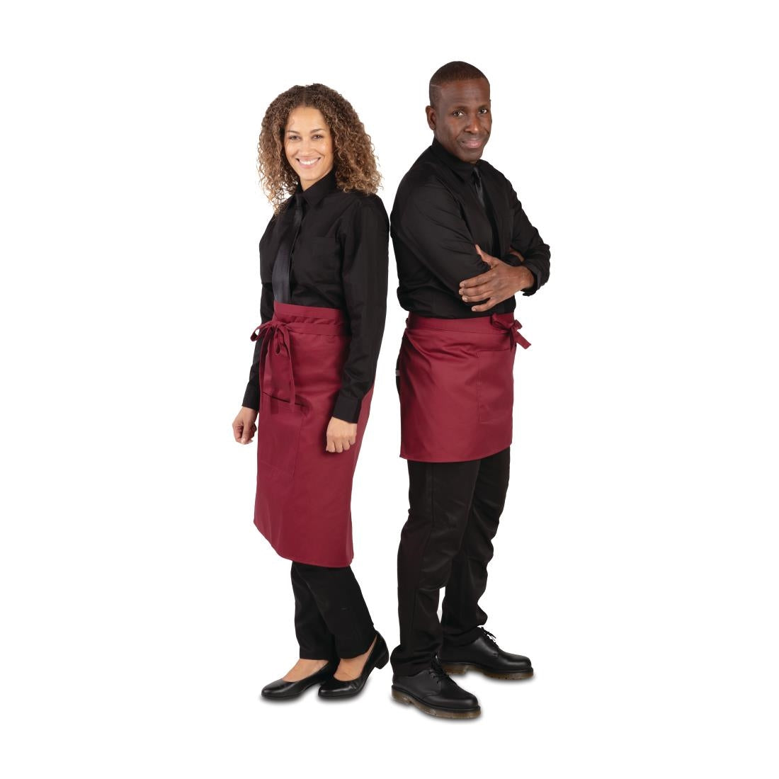 Whites Short Bistro Apron Burgundy