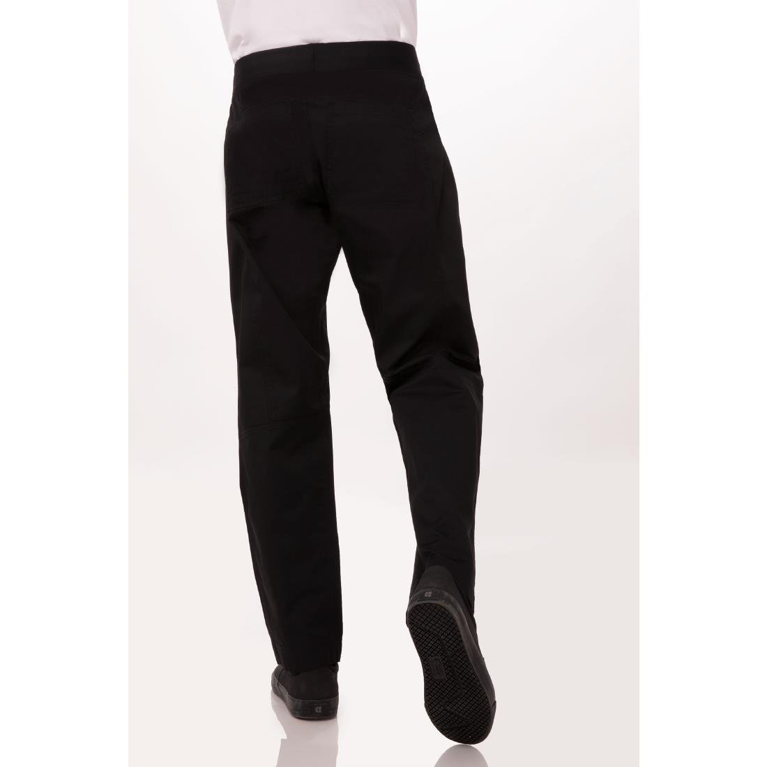 Chef Works Men's Lightweight Slim Trouser Black Size M