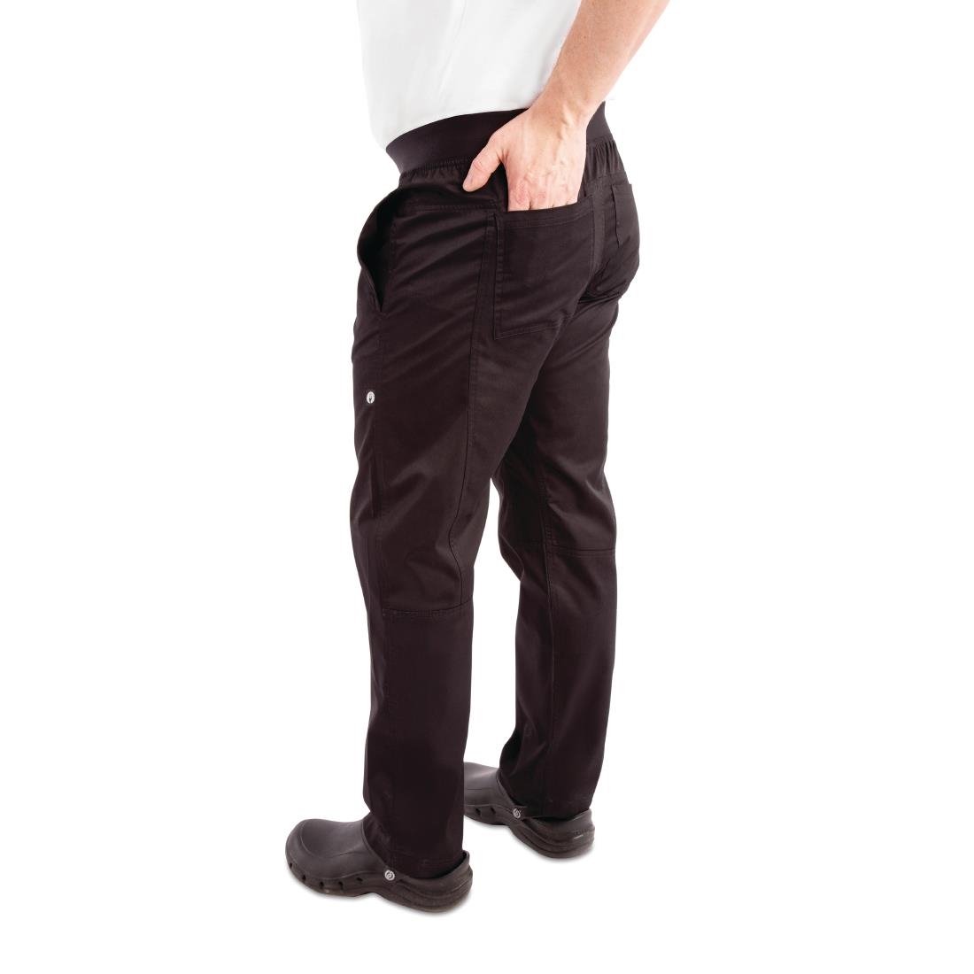 Chef Works Men's Lightweight Slim Trouser Black Size L