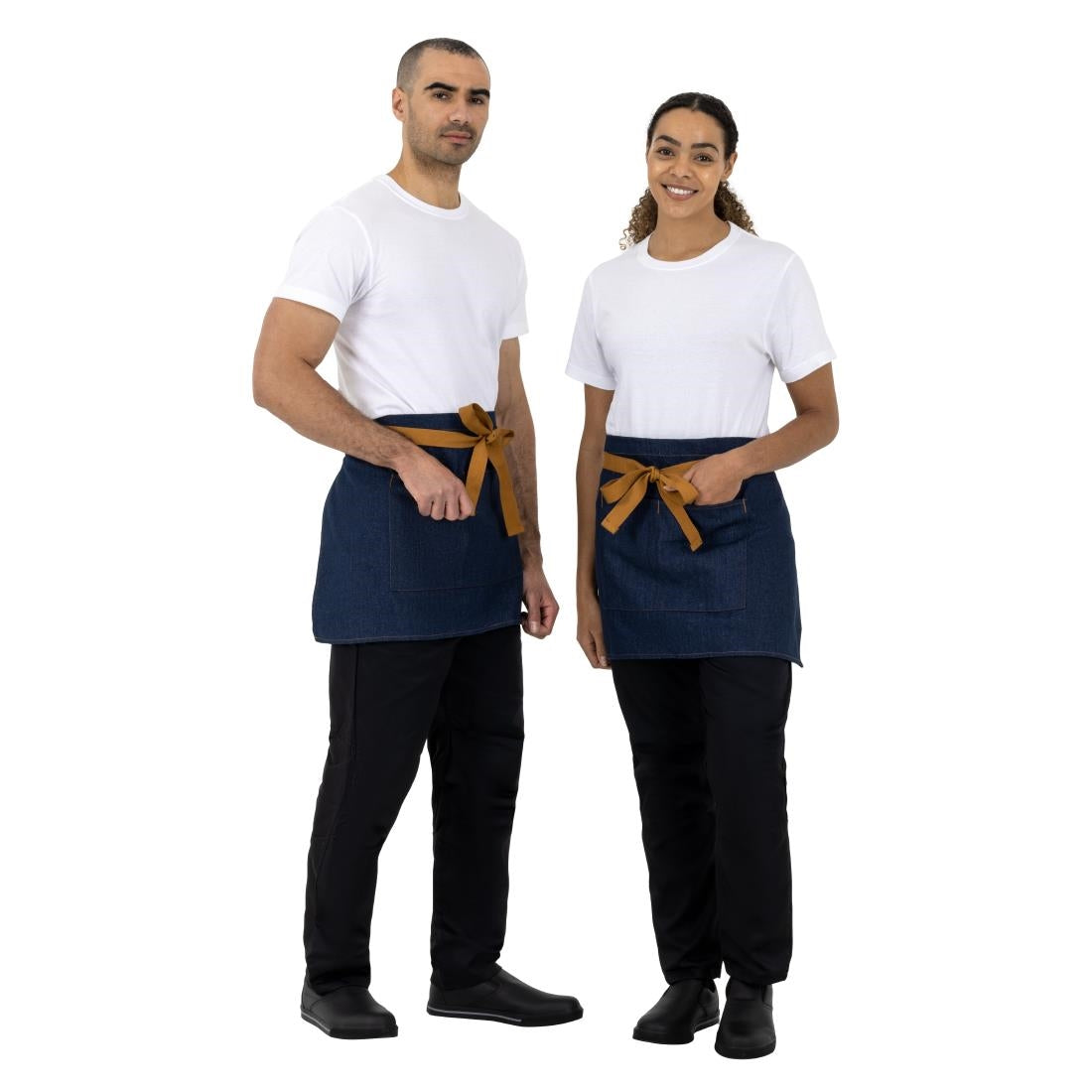 Southside Waist Apron Denim Blue Tan Ties