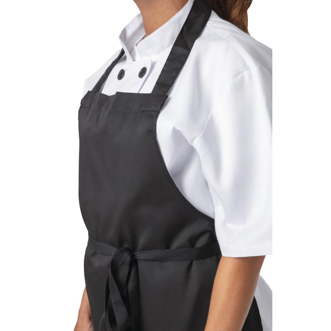 Nisbets Essentials Bib Aprons Polycotton Black (2 pack)
