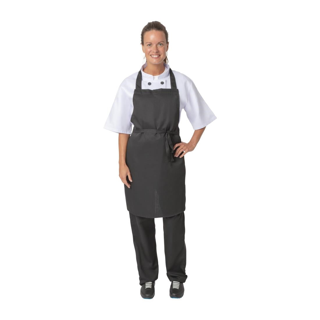 Nisbets Essentials Bib Aprons Polycotton Black (2 pack)