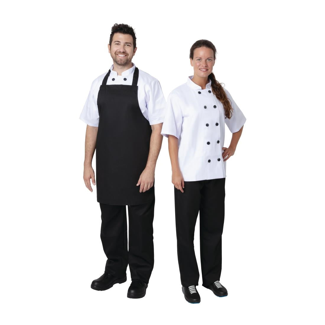 Nisbets Essentials Bib Aprons Polycotton Black (2 pack)