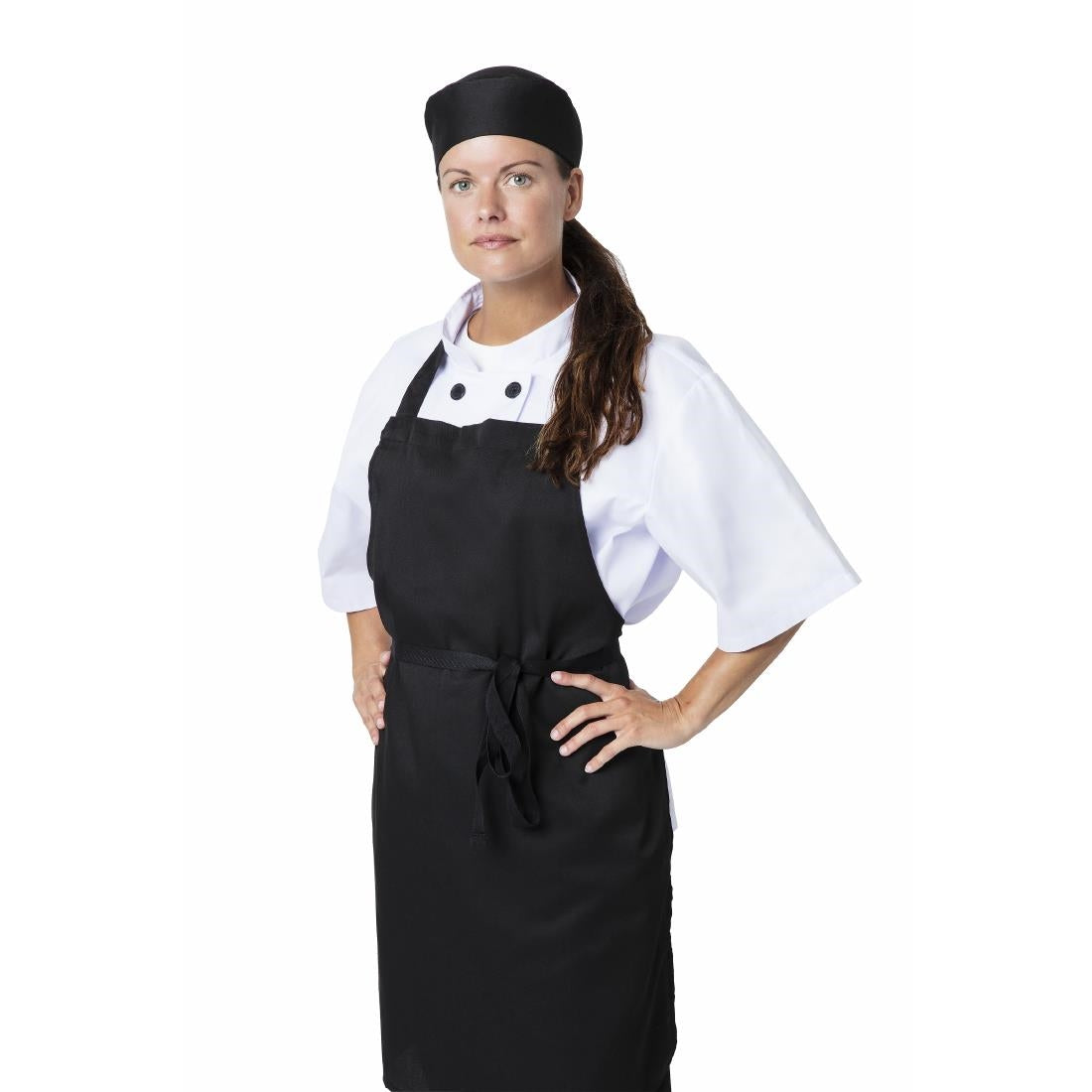 Nisbets Essentials Bib Aprons Polycotton Black (2 pack)