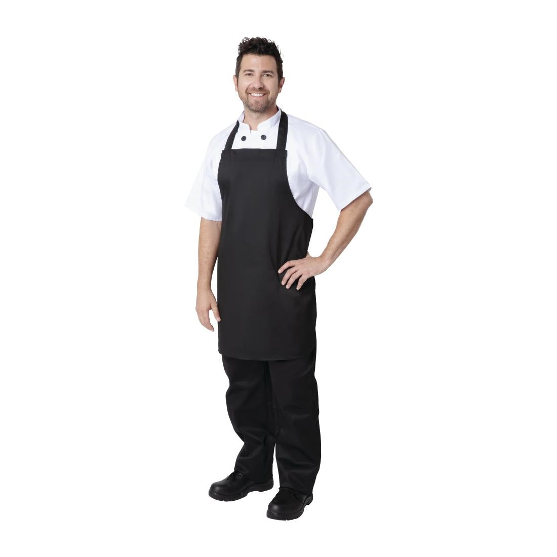 Nisbets Essentials Bib Aprons Polycotton Black (2 pack)