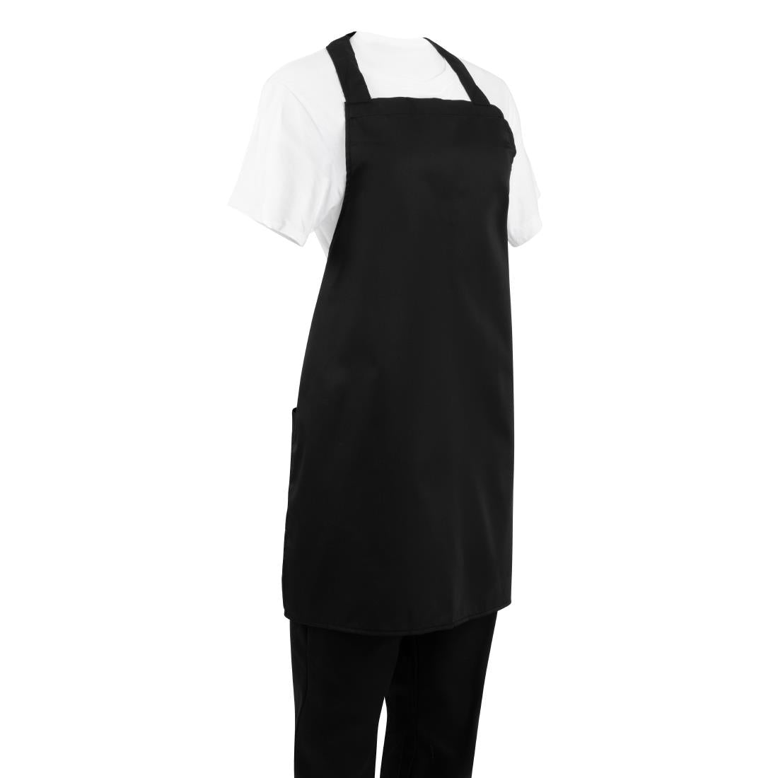 Nisbets Essentials Bib Aprons Black (2 Pack)