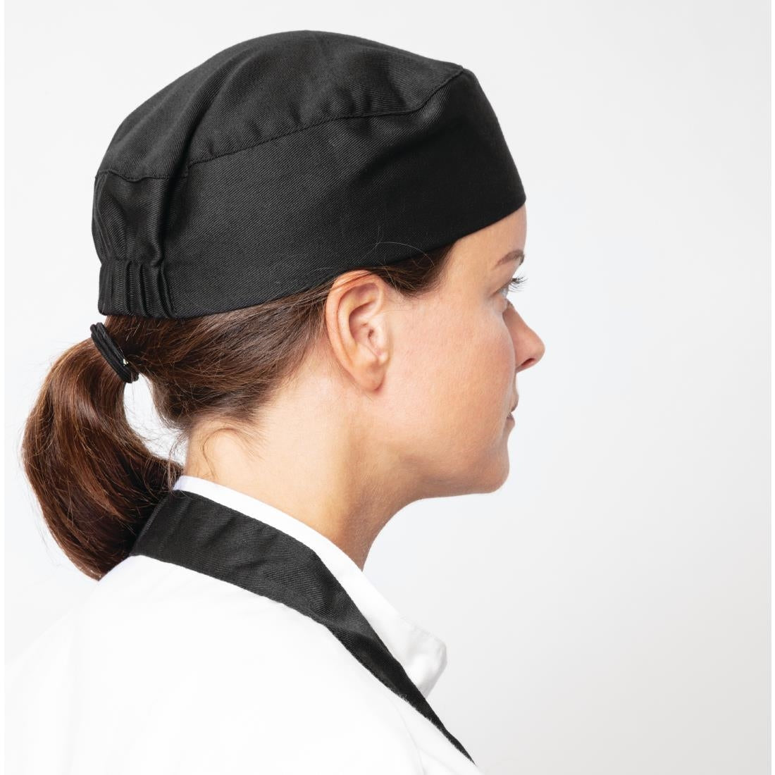 Nisbets Essentials Chef Skull Caps Black (2 pack)