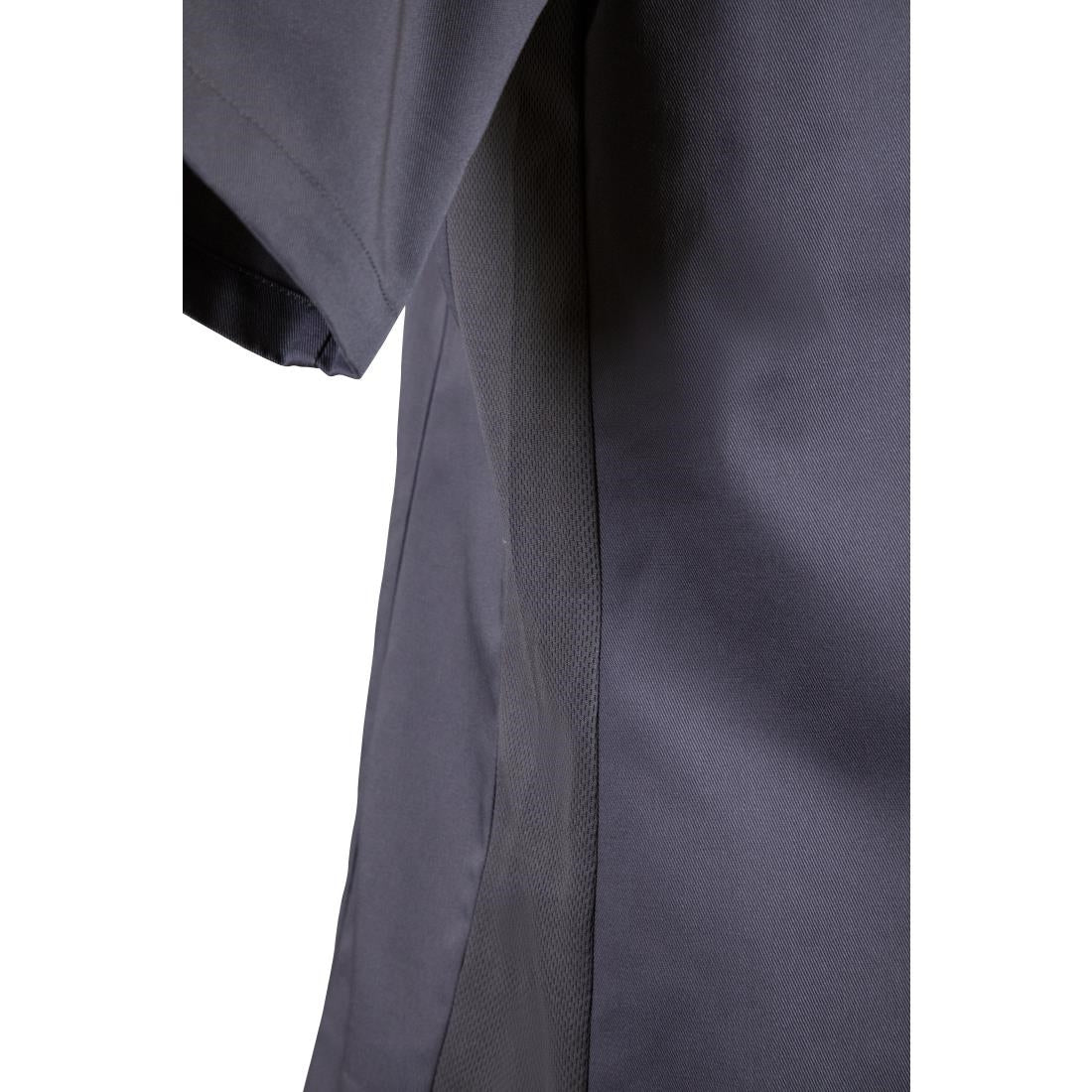 Southside Unisex Chef Jacket Band Collar Charcoal S