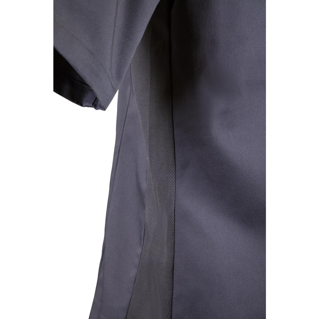 Southside Unisex Chef Jacket Band Collar Charcoal M