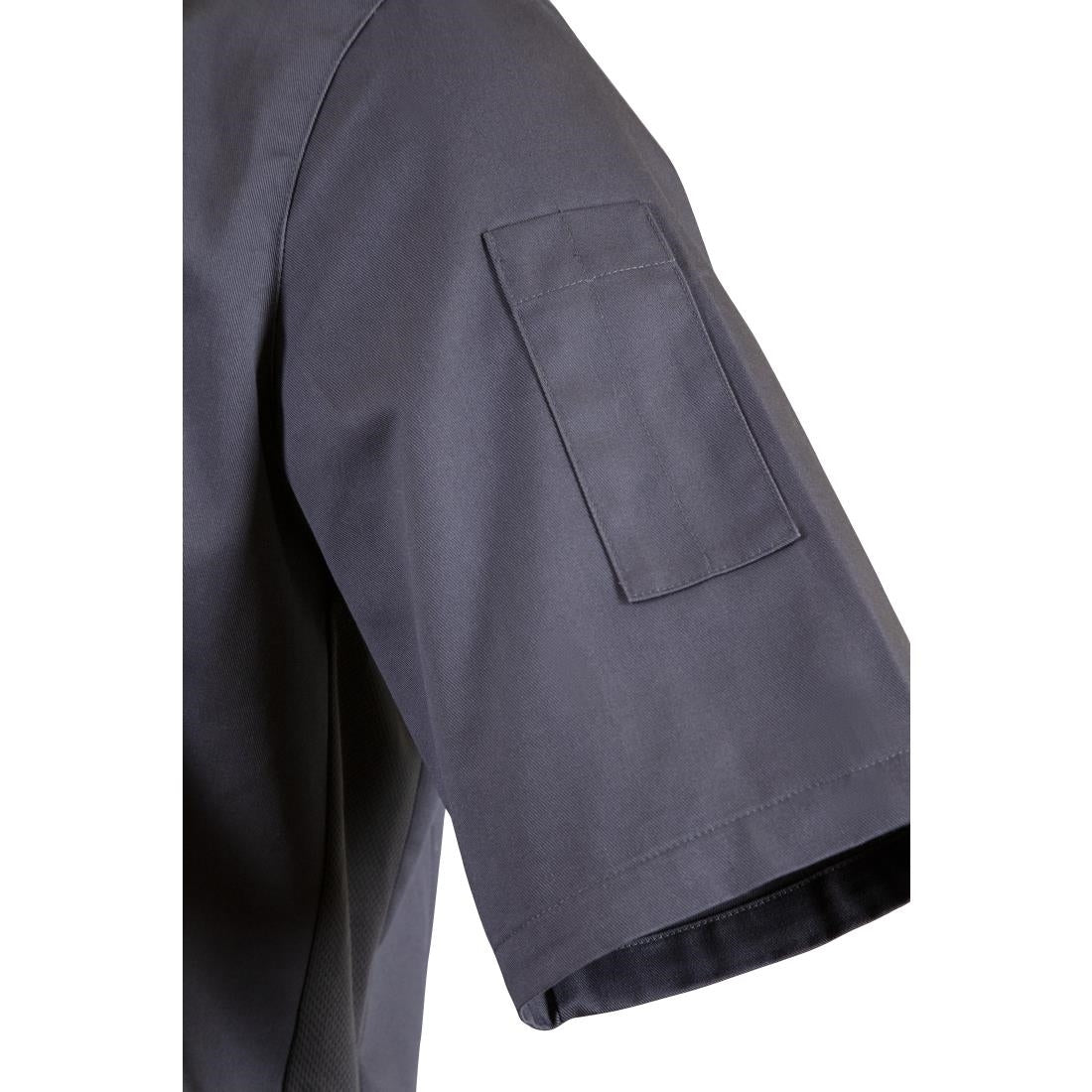 Southside Unisex Chef Jacket Band Collar Charcoal S