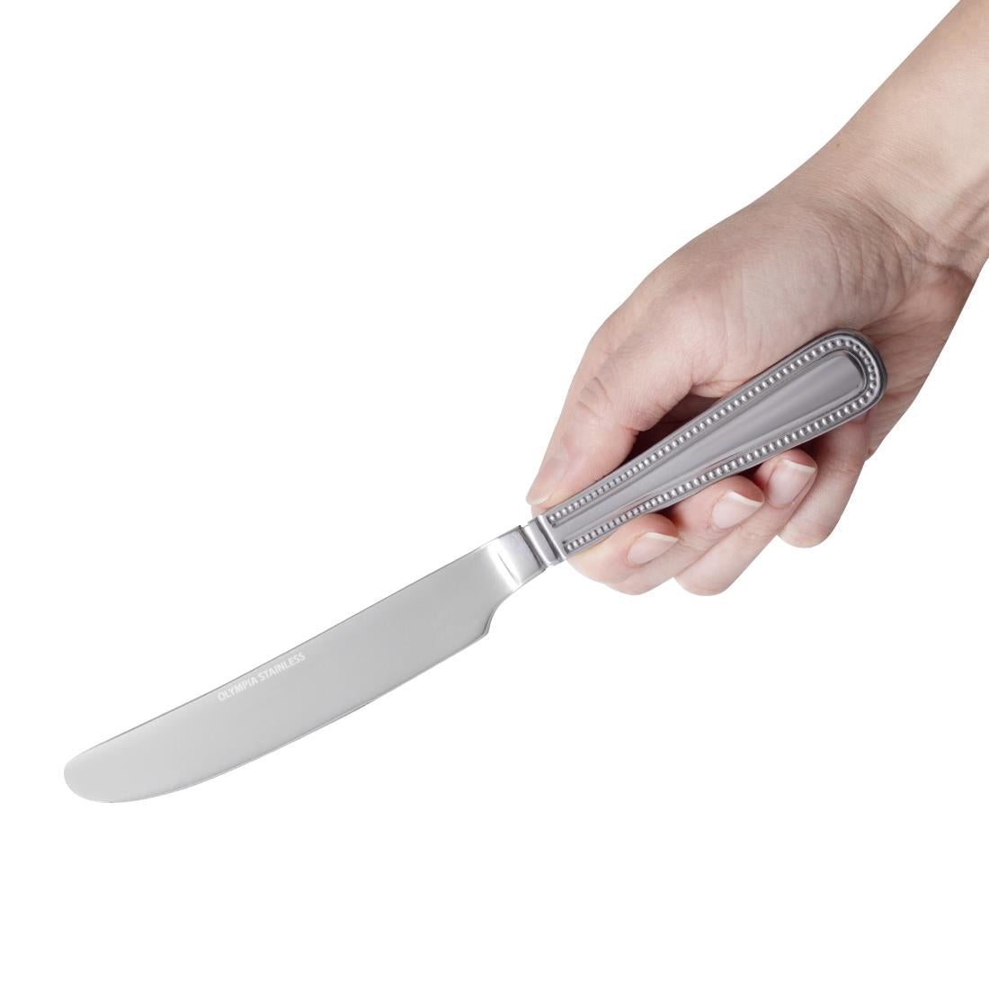 Olympia Bead Solid Handle Table Knife (12 Pack)