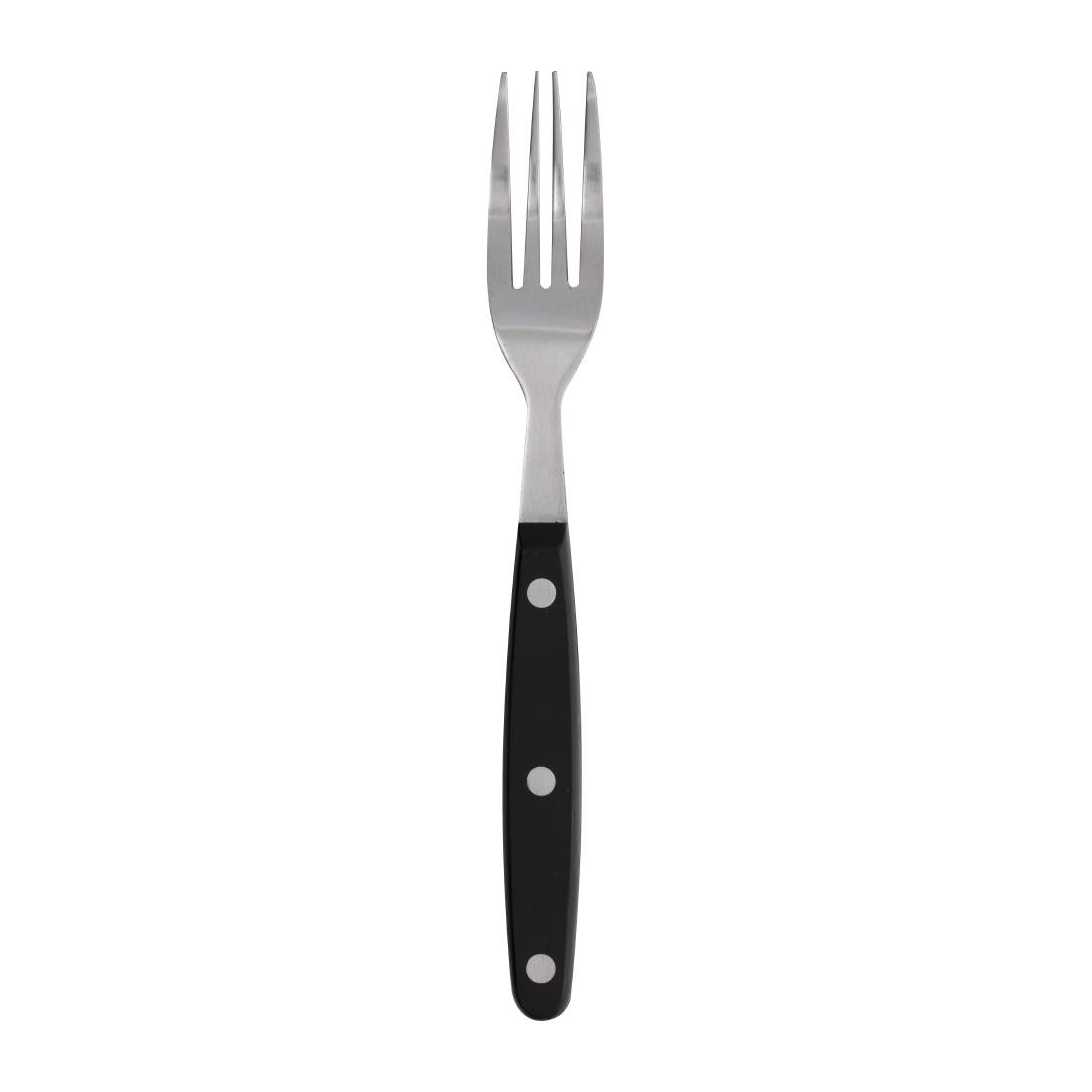 Olympia Taverna Steak Forks with Black Handles (12 Pack)
