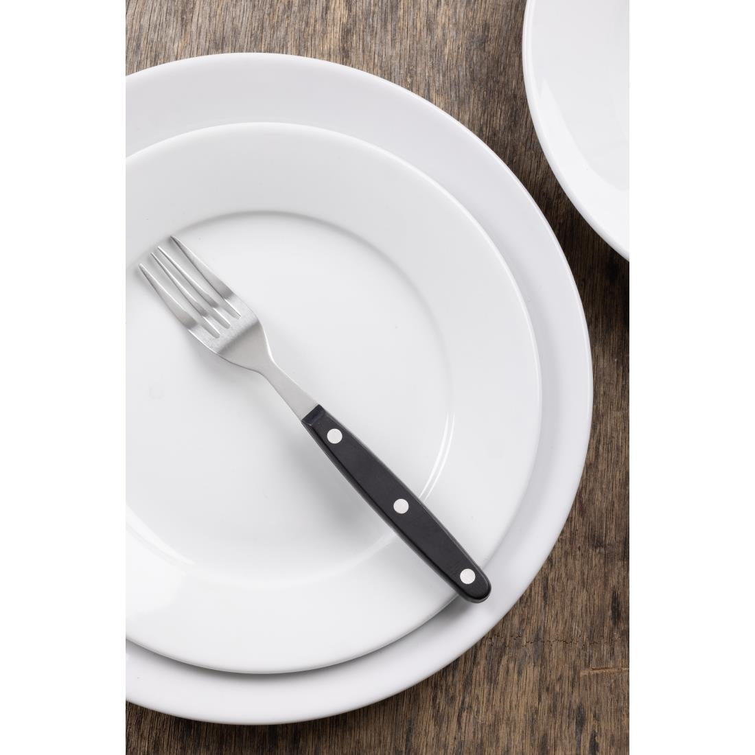 Olympia Taverna Steak Forks with Black Handles (12 Pack)