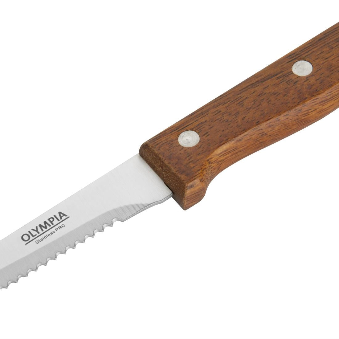 Olympia Steak Knives with Merbau Wood Handles (12 Pack)