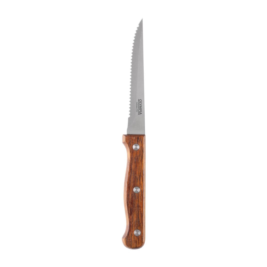 Olympia Steak Knives with Merbau Wood Handles (12 Pack)