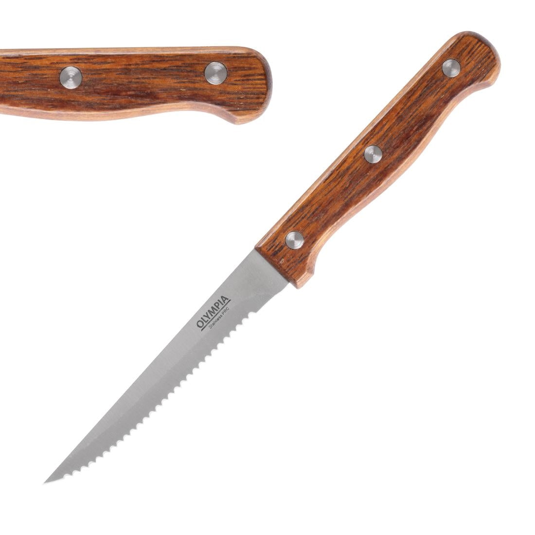 Olympia Steak Knives with Merbau Wood Handles (12 Pack)