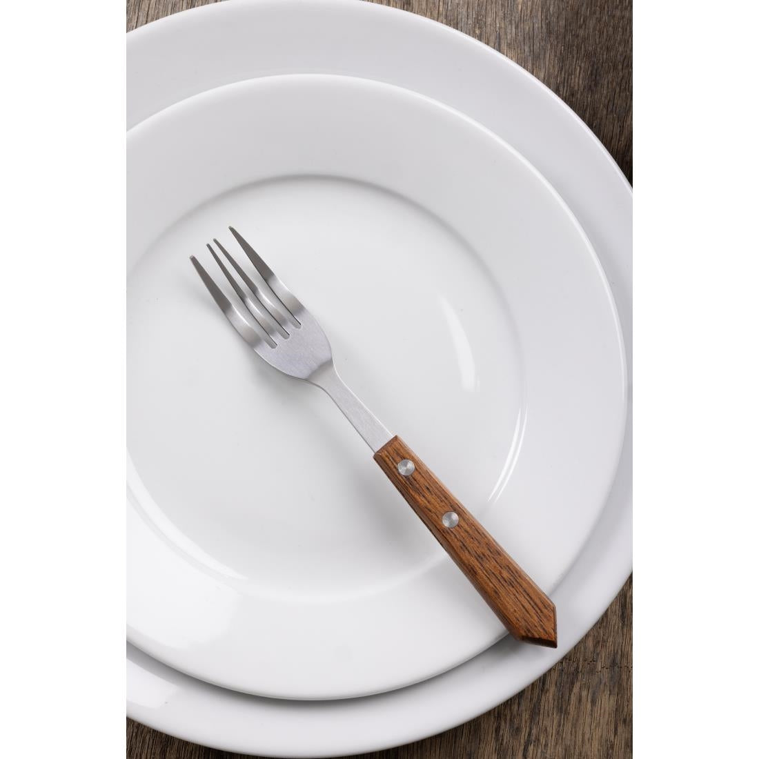 Olympia Steak Forks with Merbau Wood Handles (12 Pack)