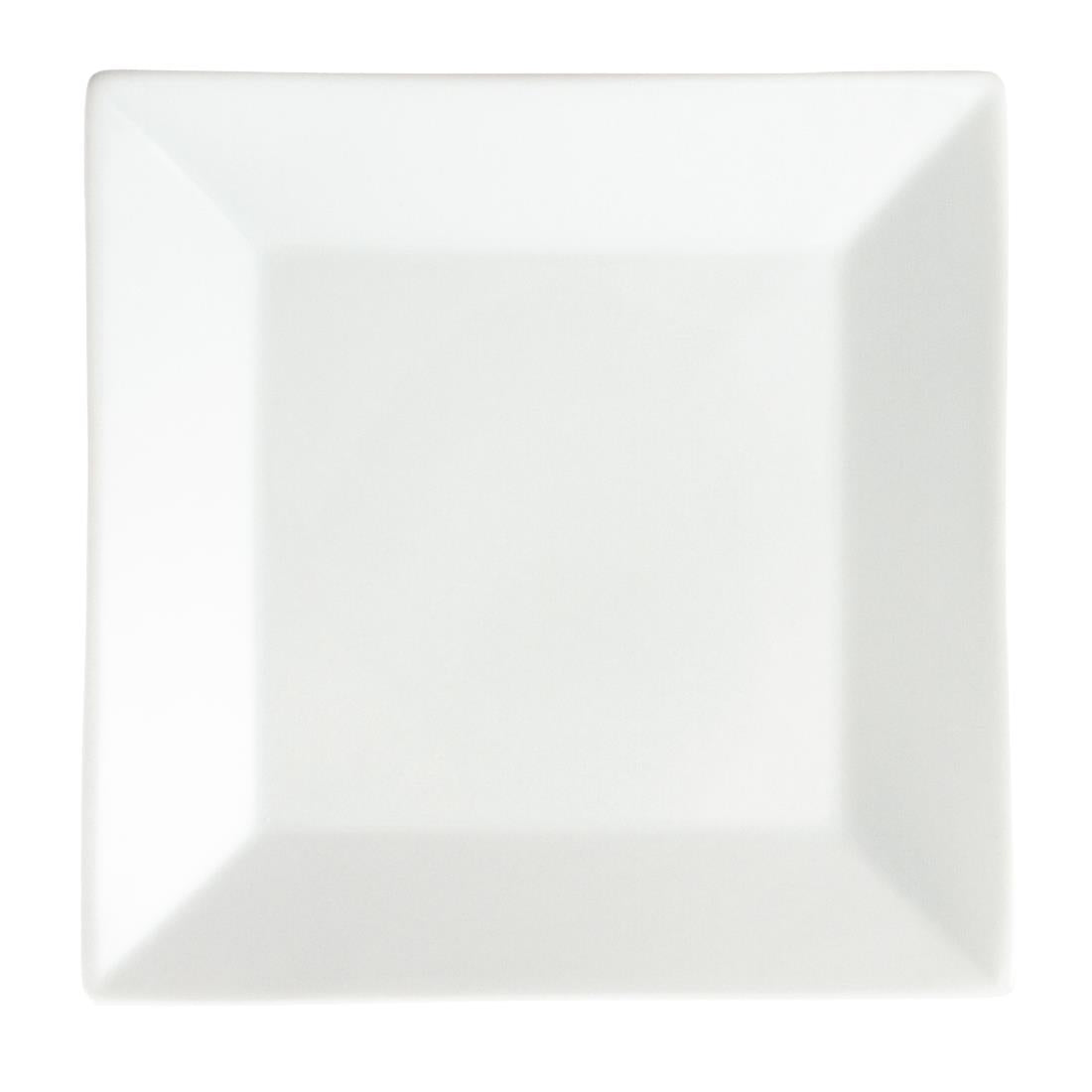 Olympia Whiteware Square Plates Wide Rim 250mm (6 Pack)