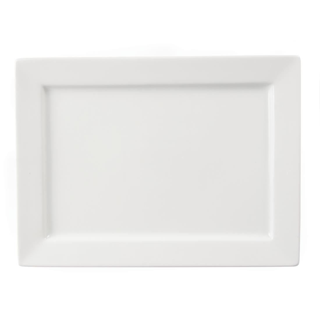 Olympia Whiteware Wide Rim Rectangular Platter 400x295mm