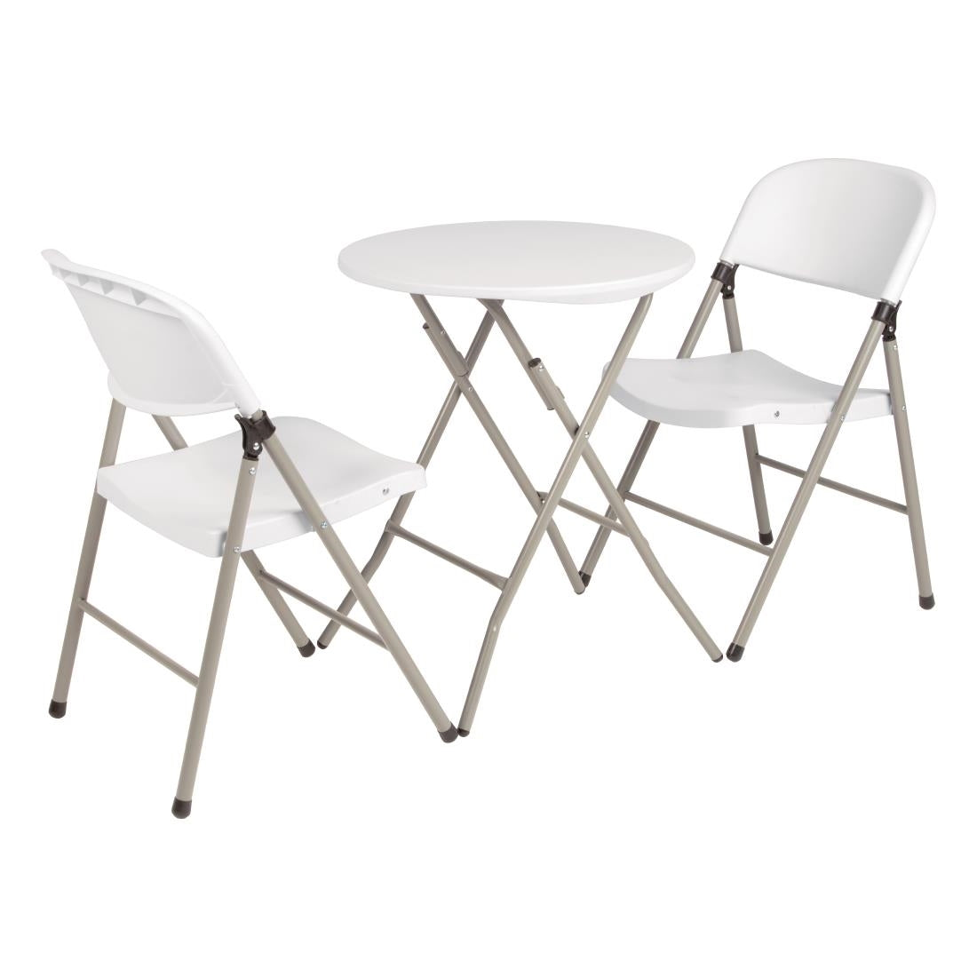 Bolero Foldaway Utility Chairs White (2 Pack)