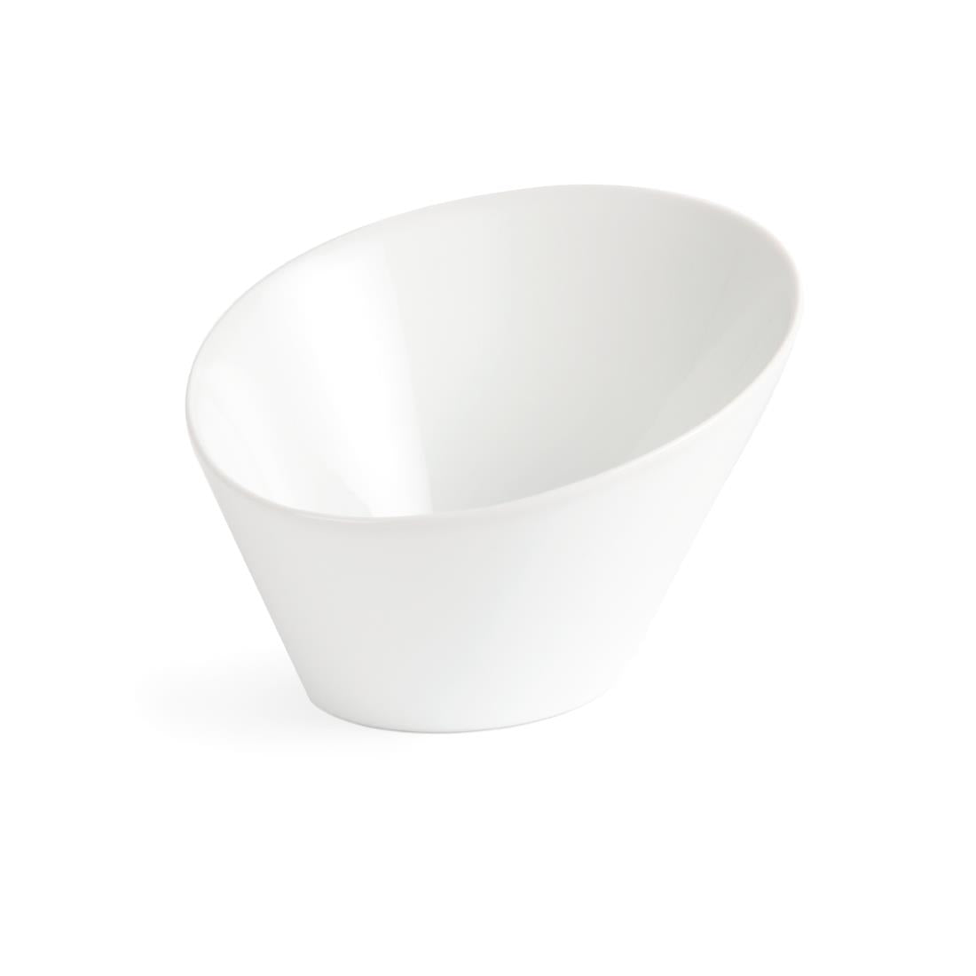 Olympia Whiteware Oval Sloping Bowls 154x133mm (4 Pack)