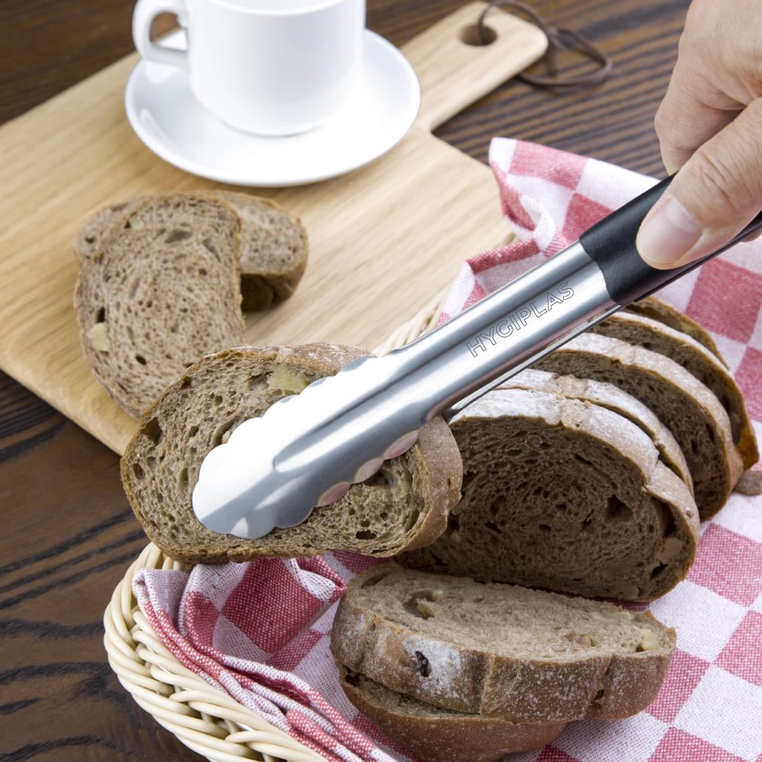 Hygiplas Black Serving Tongs - 300mm