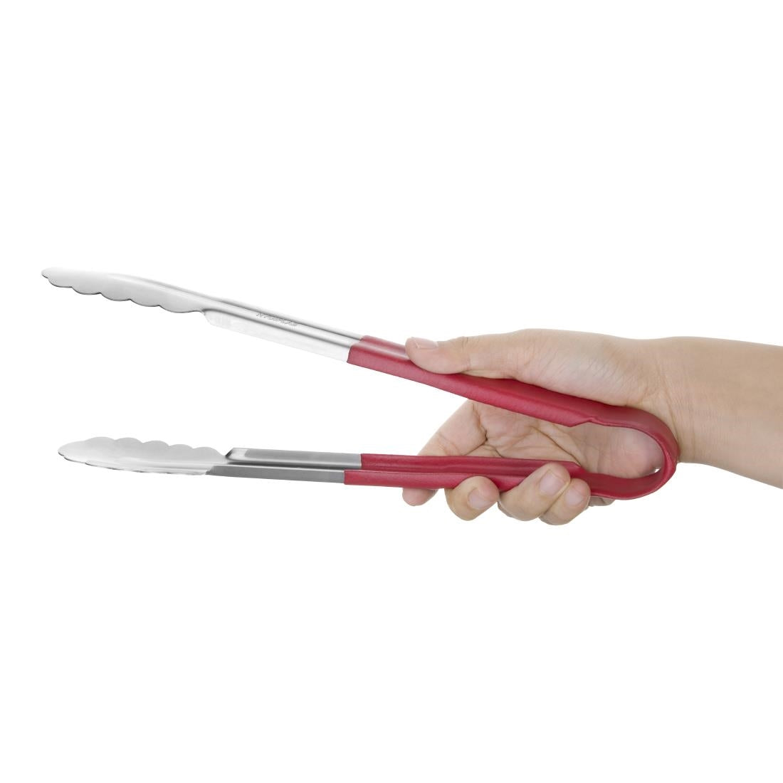 Hygiplas Colour Coded Red Serving Tongs