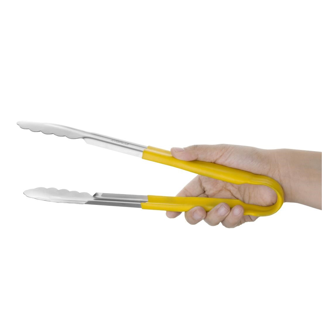 Hygiplas Colour Coded Yellow Serving Tongs