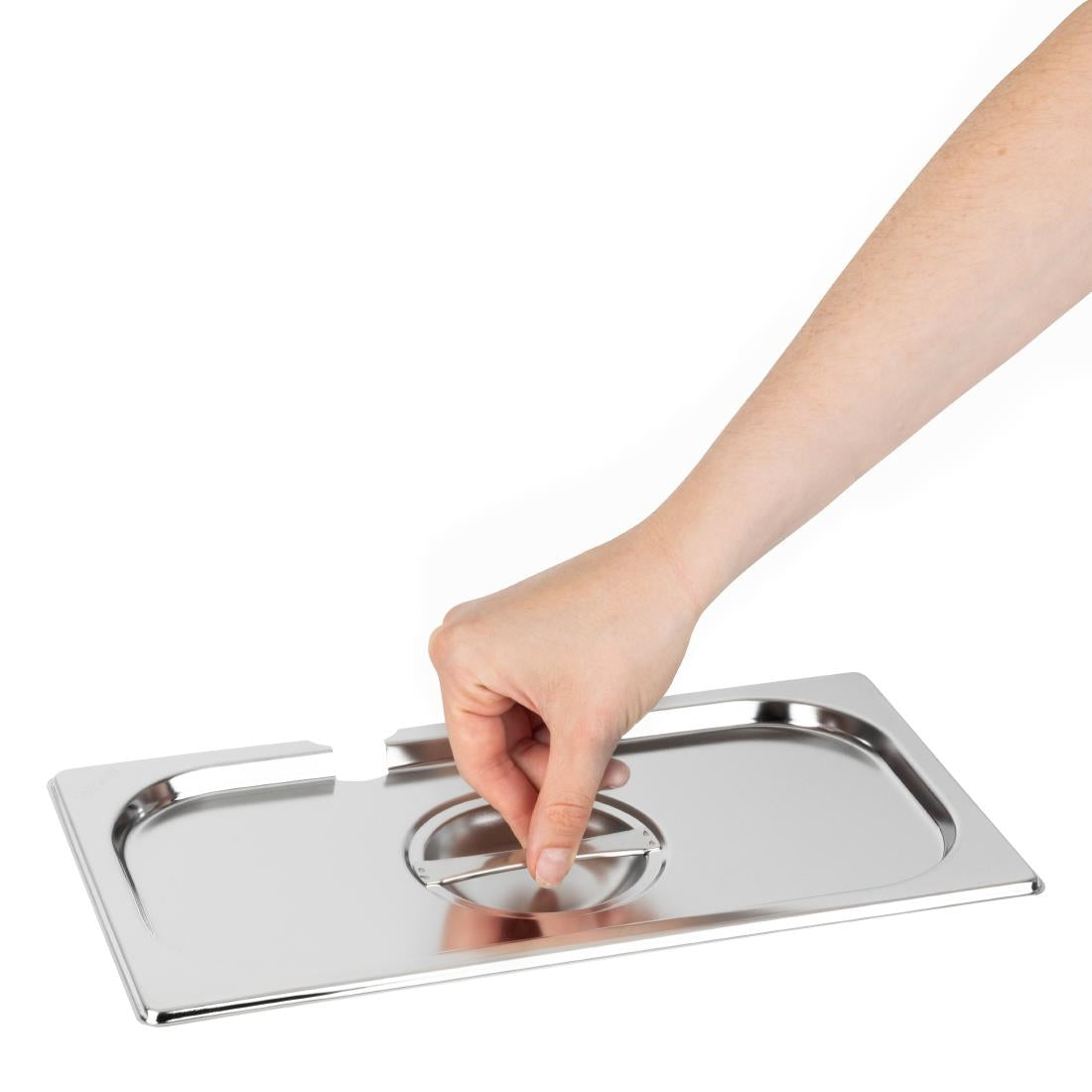 Vogue Stainless Steel 1/3 Gastronorm Notched Lid
