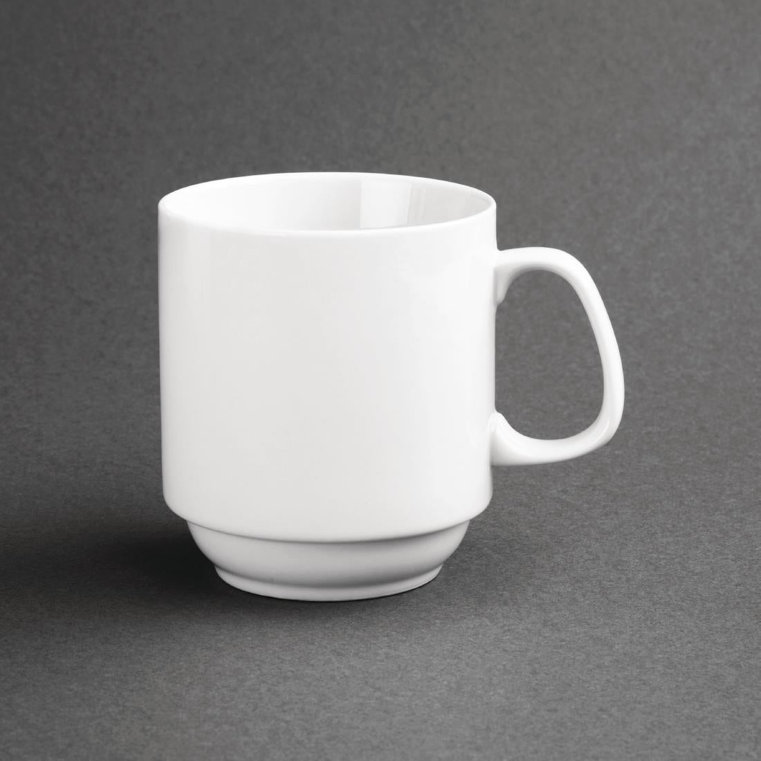 Olympia Whiteware Stacking Mugs 284ml (12 Pack)