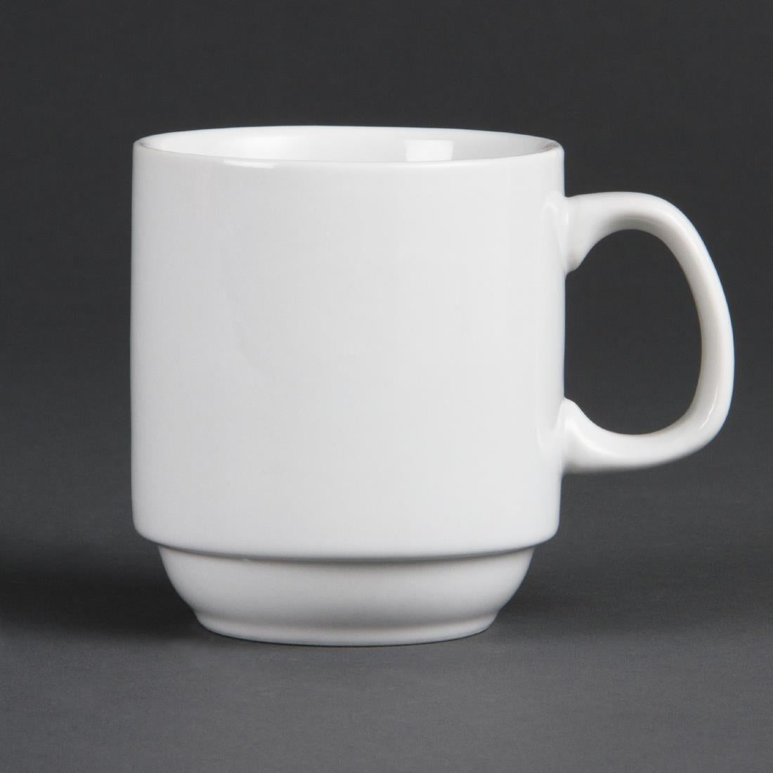Olympia Whiteware Stacking Mugs 284ml (12 Pack)