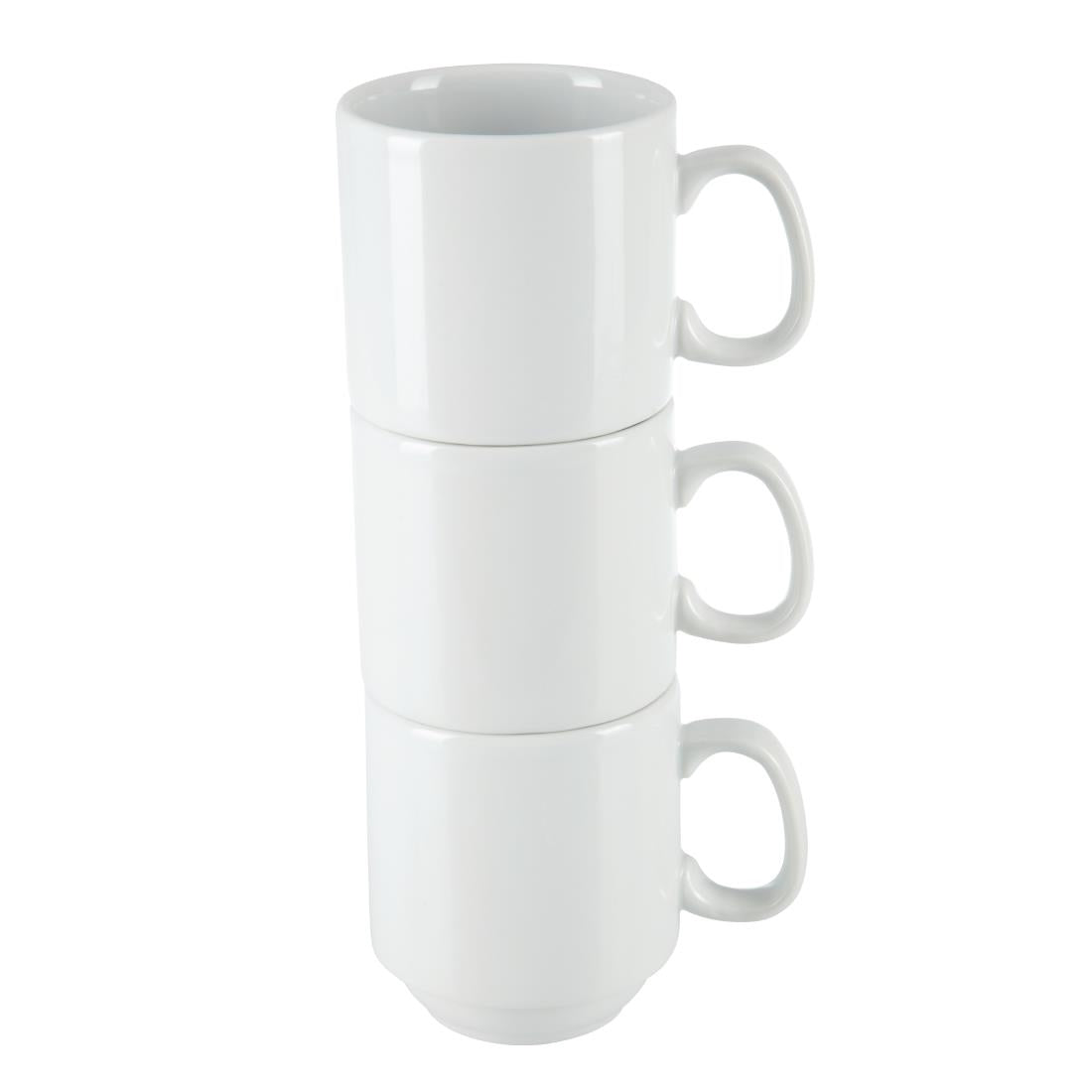Olympia Whiteware Stacking Mugs 284ml (12 Pack)