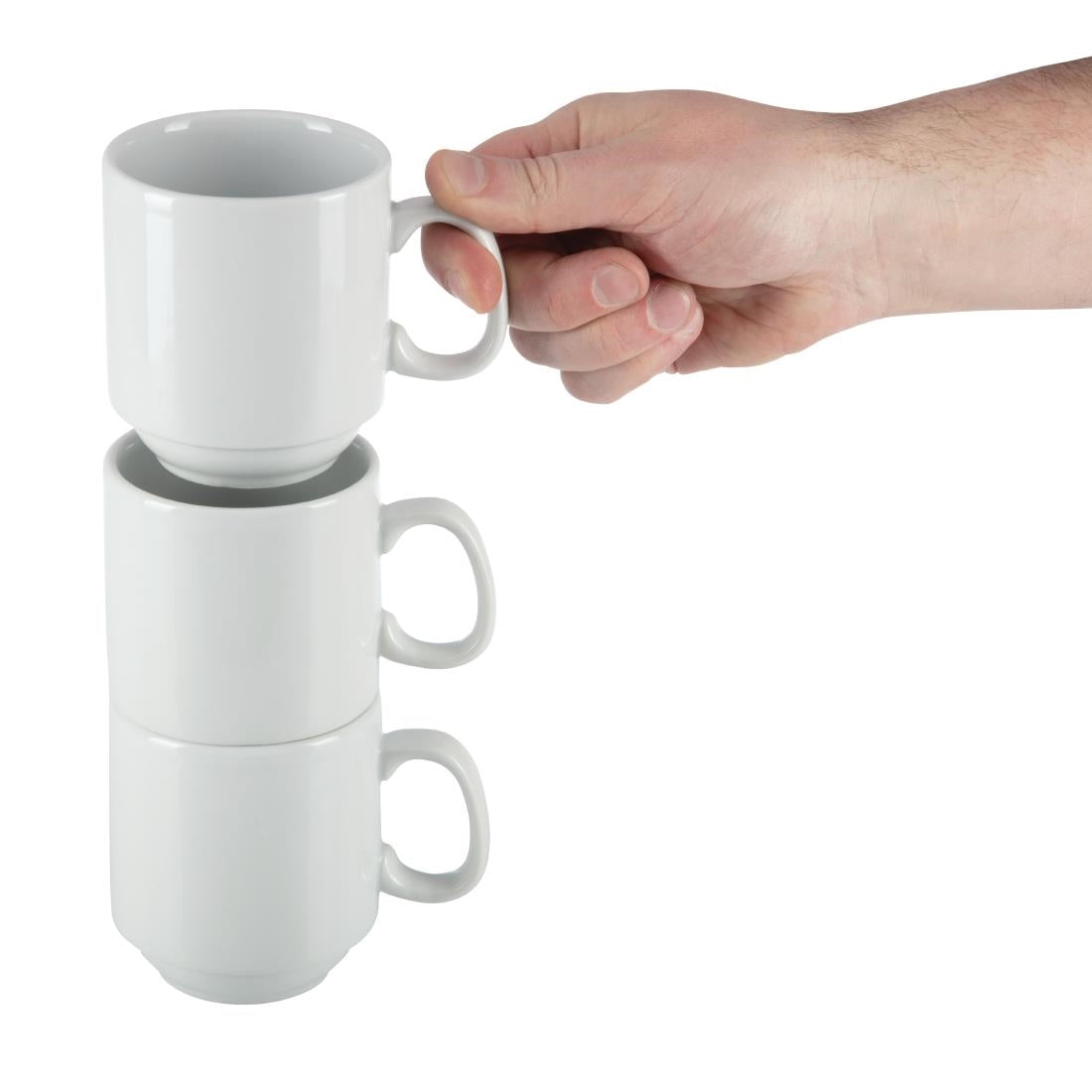 Olympia Whiteware Stacking Mugs 284ml (12 Pack)