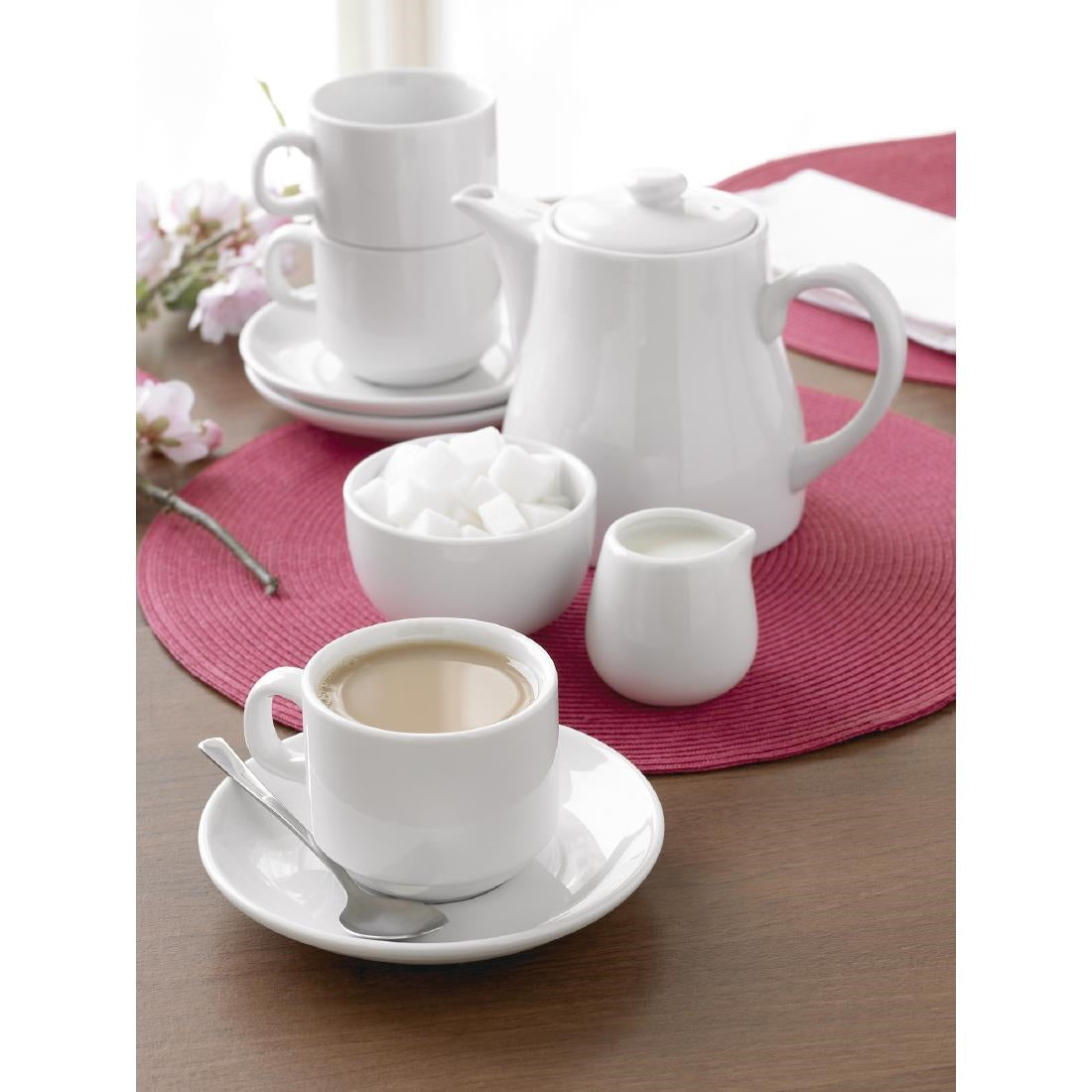 Olympia Whiteware Teapots 795ml (4 Pack)
