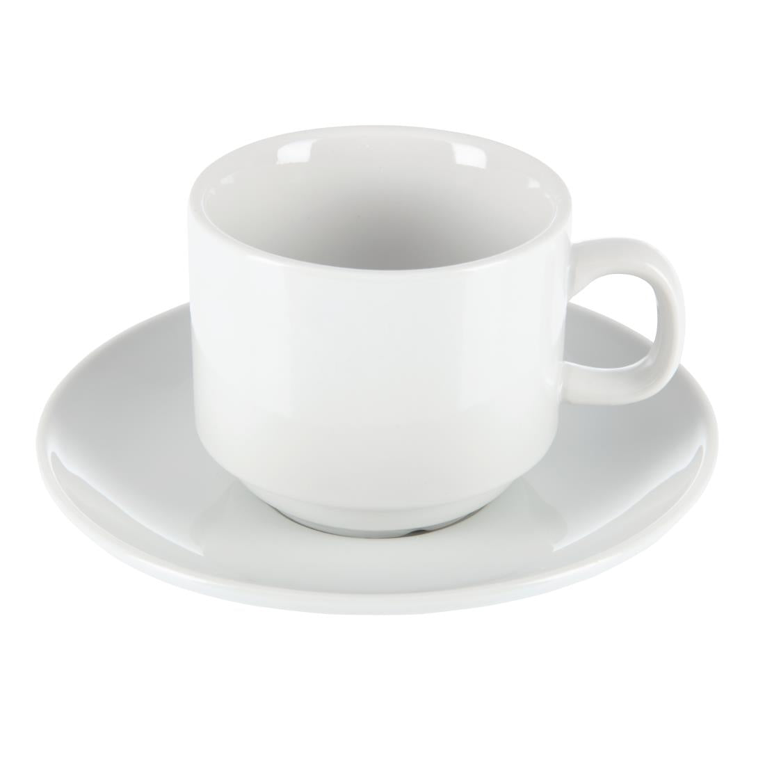 Olympia Whiteware Stacking Tea Cups 200ml (12 Pack)