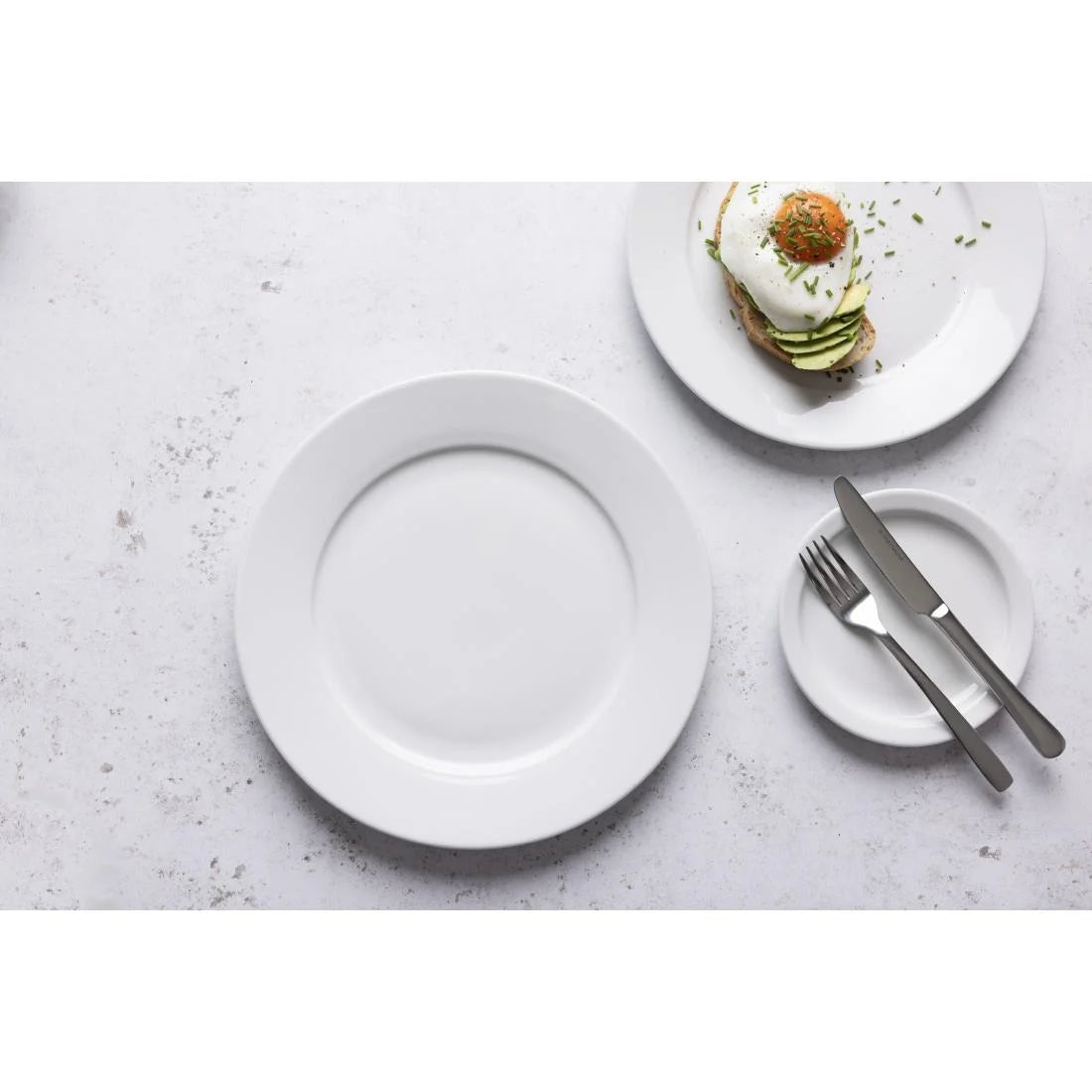 Olympia Whiteware Wide Rimmed Plates 280mm (6 Pack)