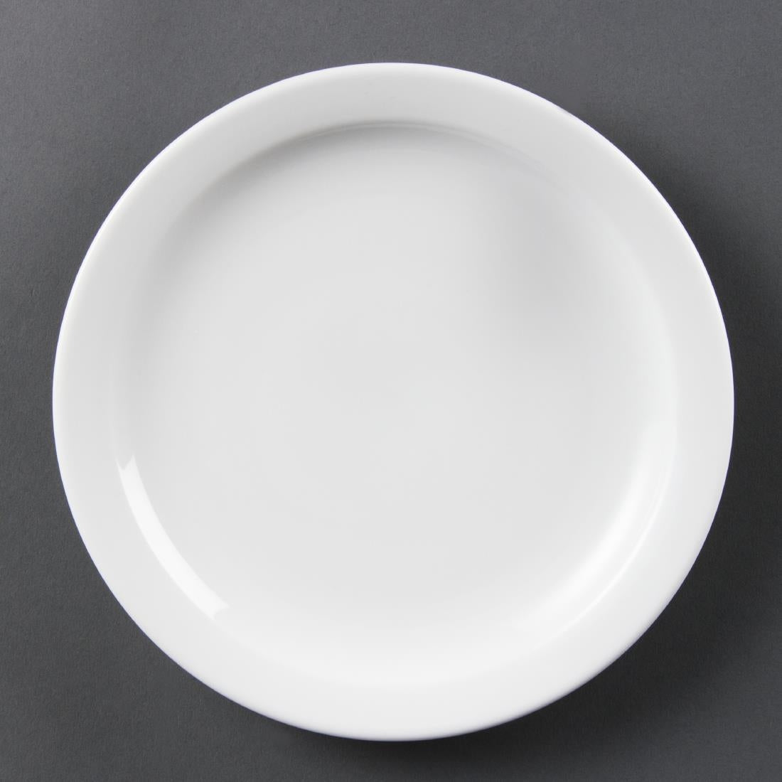 Olympia Whiteware Narrow Rimmed Plates 202mm (12 Pack)