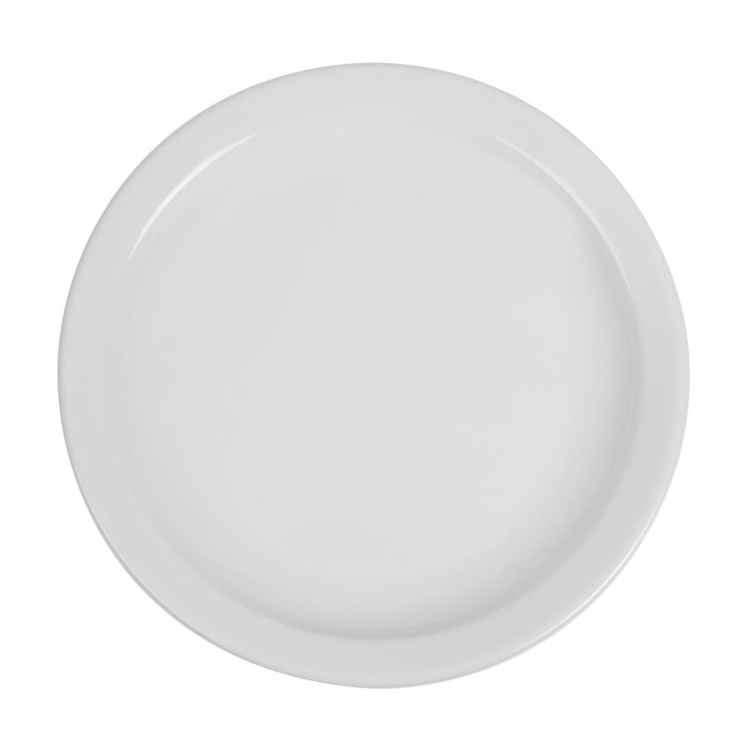 Olympia Whiteware Narrow Rimmed Plates 250mm (12 Pack)