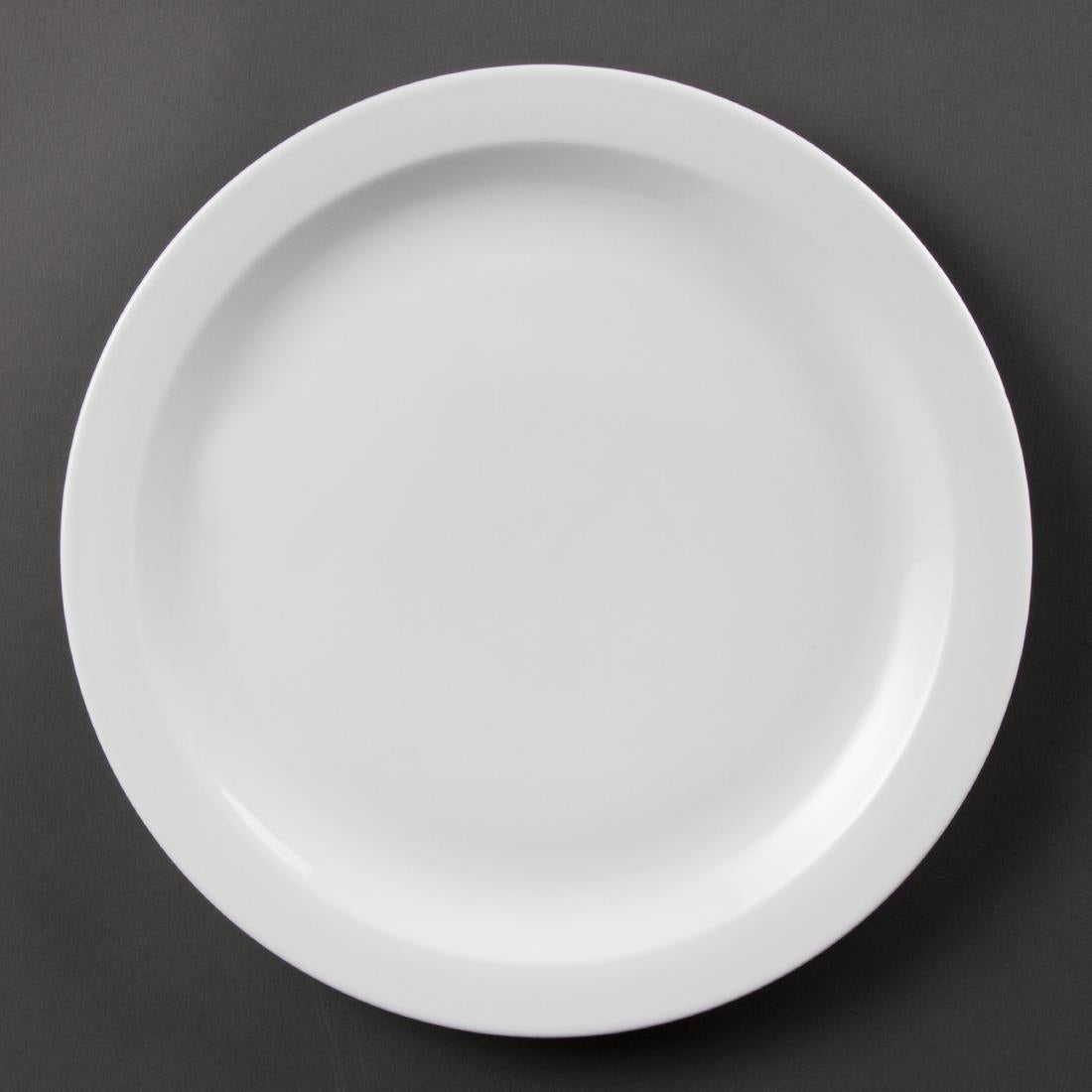 Olympia Whiteware Narrow Rimmed Plates 280mm (6 Pack)
