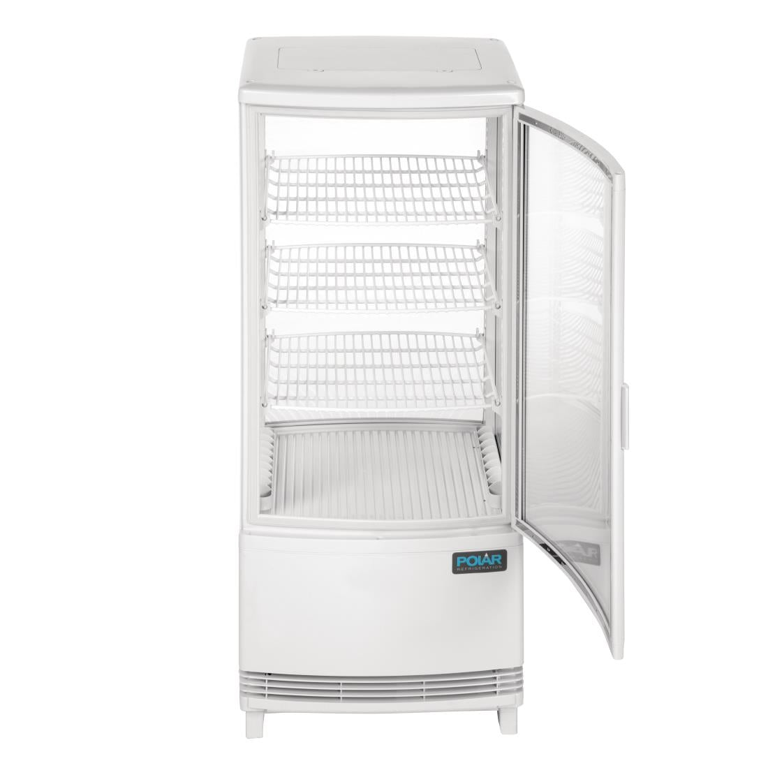 Polar C-Series Energy Efficient Curved Door Display Fridge White 86Ltr