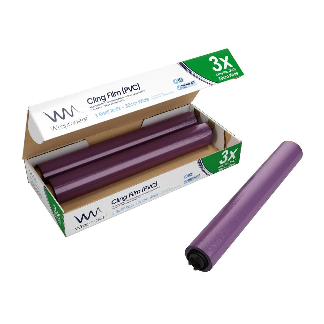 Wrapmaster 1000 Cling Film Refills 300mm x 100m (3 Pack)
