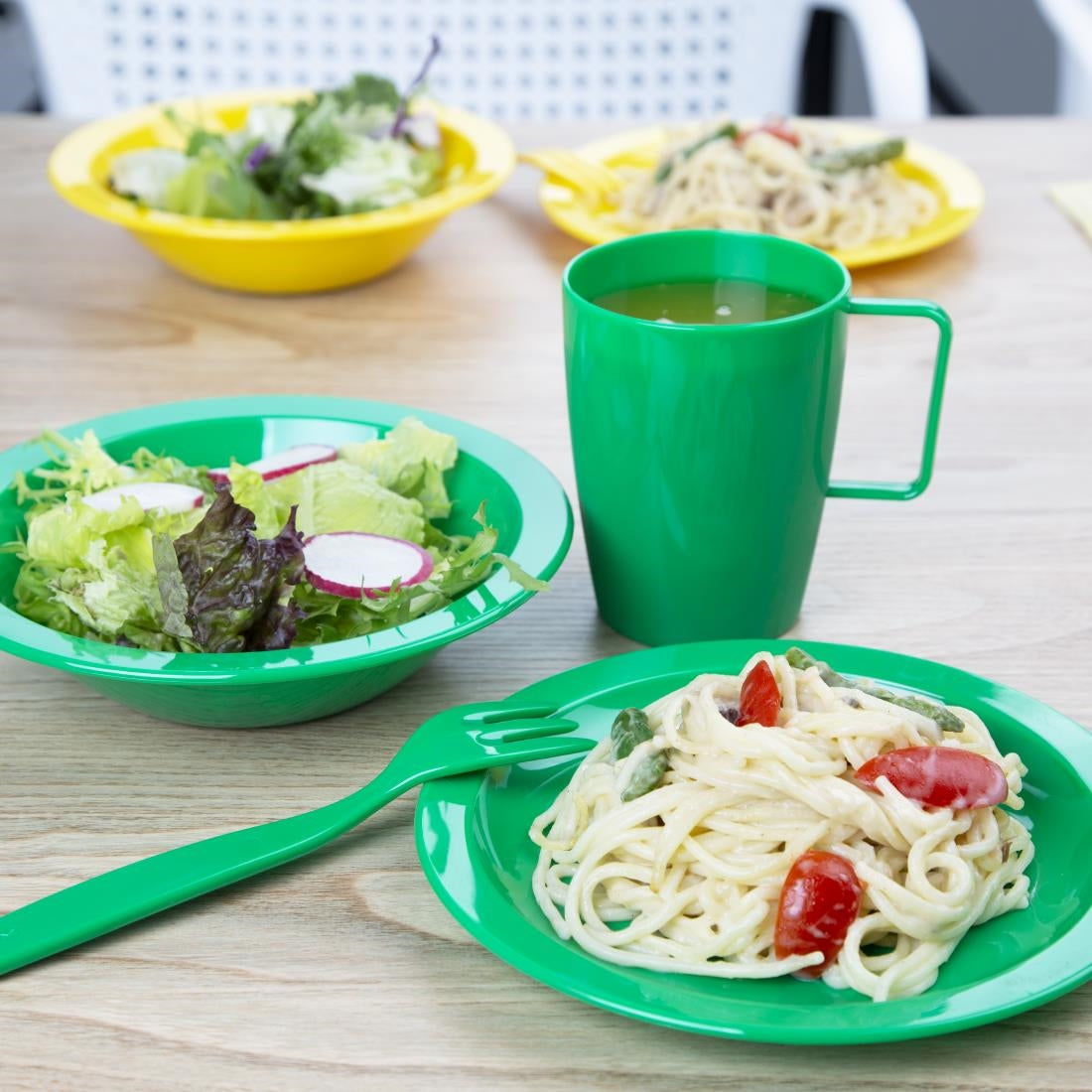 Olympia Kristallon Polypropylene Plates Green 174mm (12 Pack)