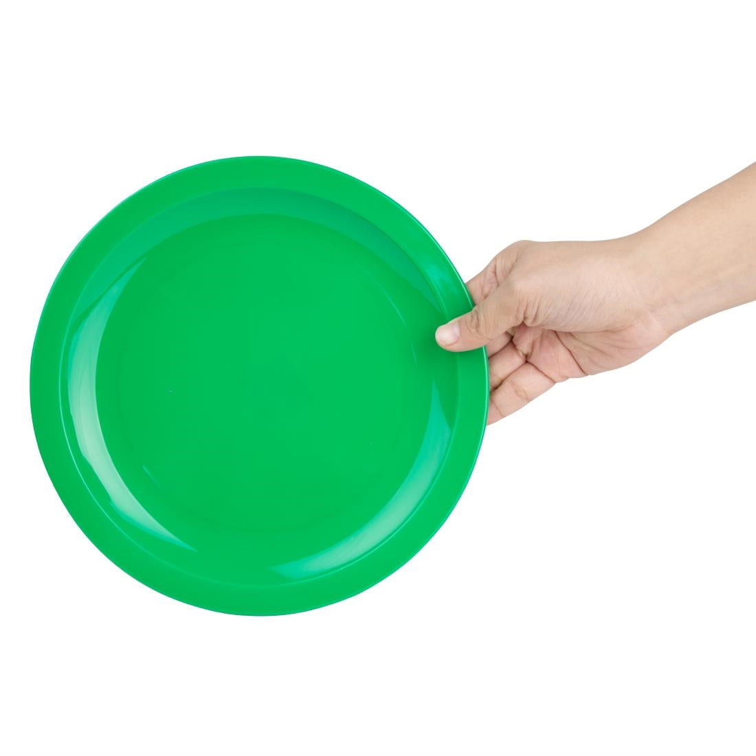 Olympia Kristallon Polypropylene Plates Green 230mm (12 Pack)