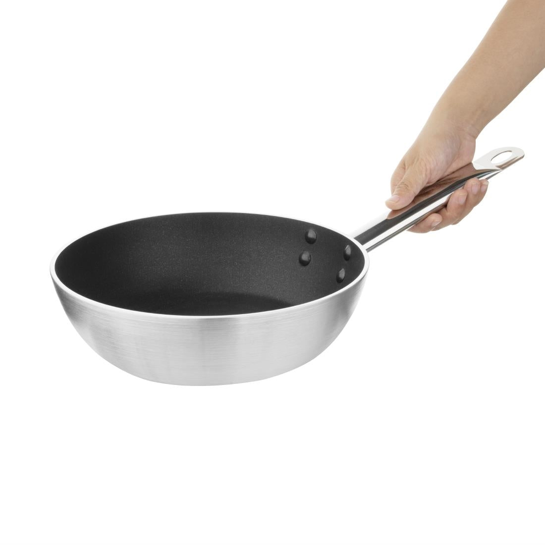 Vogue Aluminium Non-Stick Induction Flared Sauté Pan 24cm